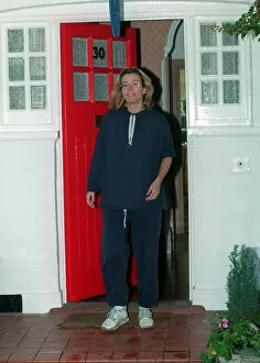 Images Dated 1st October 1995: Emma Thompson outside her house in West Hampstead close to tears as she talks about