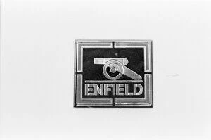 The Enfield Electric Car - company logo badge on the bonet of the car See