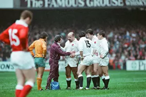 England and Bath prop Gareth Chilcott seen here receiving treatmentduring the Wales v