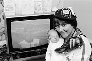 Images Dated 1st June 1986: Former England Captain Carol Thomas with her baby. June 1986