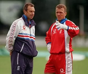 Images Dated 13th May 1999: England Cricket Team Captain Alec Stewart May 1999 with David Lloyd ahead of