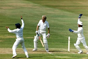 00479 Gallery: England cricketer David Gower at the crease whilst India launch a big appeal for caught