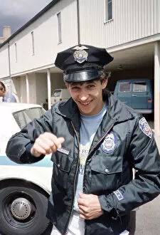 Images Dated 15th May 1986: England football star Gary Lineker, dressed in policeman'