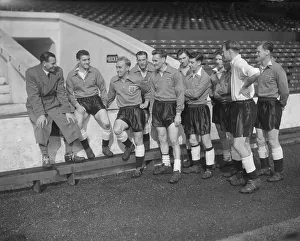 The England football team training at Maine Road, Manchester in preparation for their The England football team training at Maine Road, Manchester in preparation for their