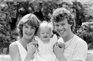 World Cup Gallery: England footballer Graham Rix relaxing with his wife and baby girl at the team hotel