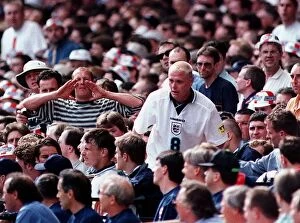Images Dated 8th June 1996: England footballer Paul Gascoigne on the bench during his side'