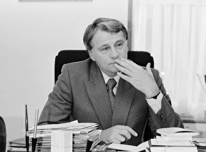 England manager Bobby Robson sitting at his busy desk as he gets prepared for his England manager Bobby Robson sitting at his busy desk as he gets prepared for his
