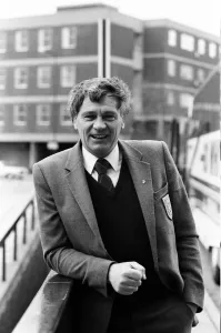 England manager Bobby Robson wearing his England blazer after selecting the team to play England manager Bobby Robson wearing his England blazer after selecting the team to play