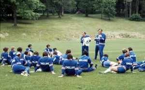 England manager Don Revie seen here taking a training session during the England football England manager Don Revie seen here taking a training session during the England football