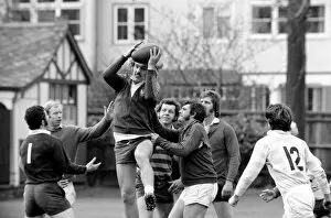 Images Dated 13th April 1975: England Rugby training. The England Rugby Squad were out training at the Lensbury Club