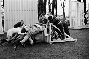 England training on the scrum machine at The Lensbury Club, Teddington England training on the scrum machine at The Lensbury Club, Teddington