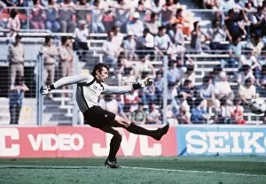 Images Dated 25th June 1982: England v Kuwait 1982 World Cup Kuwait goalkeeper Ahamd Al Tarabulsi drop