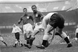 England v Portugal at Liverpool. The English Goalkeeper, Williams England v Portugal at Liverpool. The English Goalkeeper, Williams