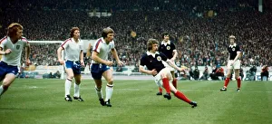 England versus Scotland Home International football Arthur Duncan hits a pass out England versus Scotland Home International football Arthur Duncan hits a pass out