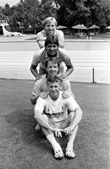 Images Dated 1st June 1986: Englands four Everton footballers pose together at the Reforma Club in Mexico City