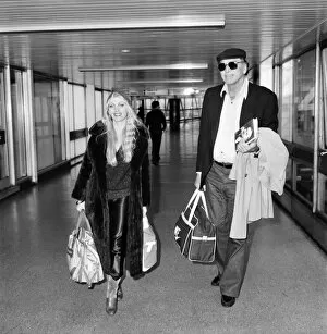 Images Dated 3rd February 1981: Entertainment: Film: Actor: Lynsey De Paul arriving at Heathrow Airport with Burt
