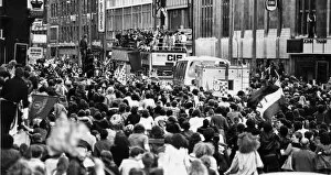 Images Dated 11th May 1978: Enthusiastic Liverpool fans gathered in the city centre