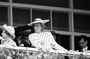 Images Dated 4th June 1986: Epsom Derby 4th June 1986. Princess Diana at Balcony of Royal Enclosure