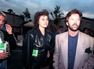 Eric Clapton and girlfriend Lori Delsanto 1988 at the Nelson Mandela Concert
