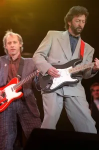 Eric Clapton and Mark Knopfler 1988 at the Nelson Mandela Concert Eric Clapton and Mark Knopfler 1988 at the Nelson Mandela Concert