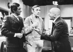 Eric Sykes Comedian with Spike Milligan Comedian & Warren Mitchell Comedian Actor in a tv Eric Sykes Comedian with Spike Milligan Comedian & Warren Mitchell Comedian Actor in a tv