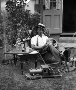 Ernest Barnes of Motspur Park, New Malden, relaxes at home in his garden Ernest Barnes of Motspur Park, New Malden, relaxes at home in his garden