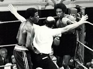 Images Dated 23rd February 1984: Errol Christie middleweight boxer beats Dexter Bowman with a TKO at the Digbeth Civic