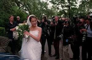 Images Dated 28th May 1998: Estelle Skornik Actress June 98 Dressed in wedding dress filming the Renault Clio