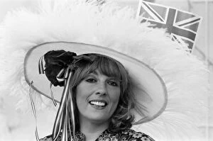 Esther Rantzen wearing a special hat designed by Mrs Shilling
