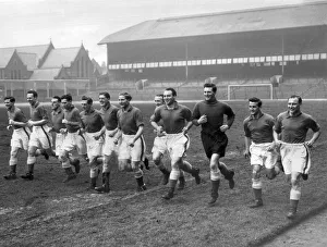Everton players training at Goodison Park in preparation for an FA Cup match against Everton players training at Goodison Park in preparation for an FA Cup match against