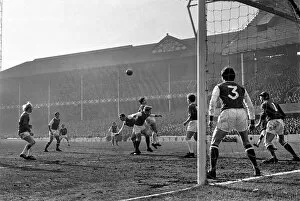 Images Dated 14th February 1970: Everton v. Arsenal: Ball goes loose in penalty area, Whittle hooks loose ball into goal