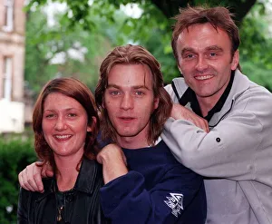 Ewan McGregor with (left) Kerry Condron (19) of Calton Athletic Ewan McGregor with (left) Kerry Condron (19) of Calton Athletic