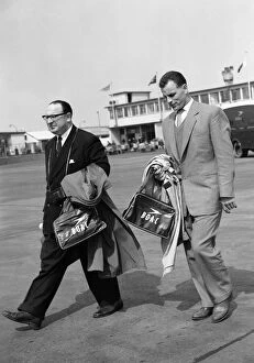 00335 Gallery: Ex - Leeds United player John Charles on his way to Rome after being bought by Juventus