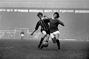 Images Dated 2nd January 1971: F.A. Cup 3rd Round. Manchester United v. Middlesbrough. Middlesbrough defender (left
