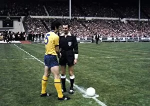 FA Cup Final 1971- Arsenal v Liverpool McLintock and referee Burtonshaw May