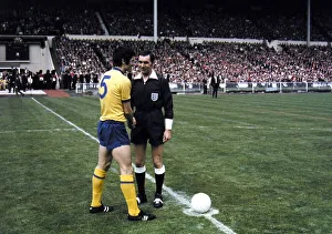 FA Cup Final 1971- Arsenal v Liverpool McLintock and referee Burtonshaw May FA Cup Final 1971- Arsenal v Liverpool McLintock and referee Burtonshaw May