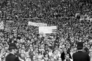 FA Cup Final at Wembley Stadium. Arsenal v Liverpool. Pictured, crowd scenes FA Cup Final at Wembley Stadium. Arsenal v Liverpool. Pictured, crowd scenes