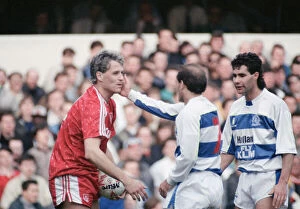 Images Dated 11th March 1990: FA Cup Quarter Final match at Loftus Road. Queens Park Rangers 2 v Liverpool 2