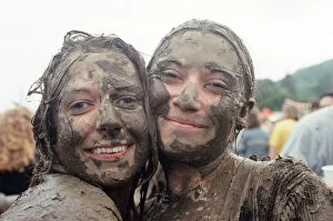 Images Dated 29th May 1999: Fans covered in mud, at Margam Park to watch Catatonia performing, South Wales