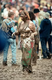 Images Dated 29th May 1999: Fans covered in mud, at Margam Park to watch Catatonia performing, South Wales