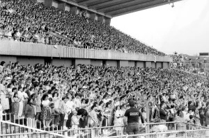 Fans enjoying a concert at St. James's Park, Newcastle by Bruce Springsteen in 1985 Fans enjoying a concert at St. James's Park, Newcastle by Bruce Springsteen in 1985