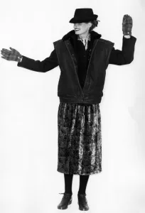 Images Dated 1st April 1978: Fashion - 1970s. From Aldo Ferrante comes a square-shouldered sheepskin waistcoat with a