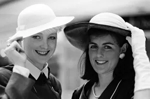 Fashion at Royal Ascot - June 1987 2 women pose with their hats