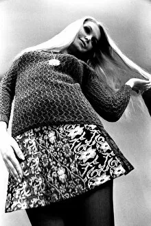Images Dated 13th April 1970: A fashion shoot from 13 April 1970 - A model wears a jumper and skirt
