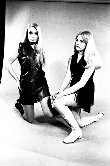 Images Dated 13th April 1970: A fashion shoot from 13 April 1970 - Models wear dresses with knee lenght boots