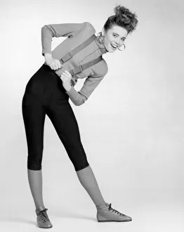 Fashion - Shorts: Black cycling shorts, long-sleeved zipped polo neck top and braces Fashion - Shorts: Black cycling shorts, long-sleeved zipped polo neck top and braces