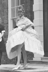 Boots And Shoes Gallery: Felicity Kendal actress wearing a wedding dress July 1982
