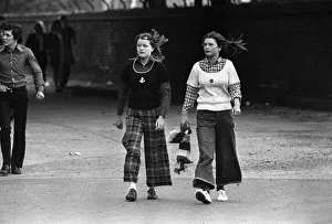 Female football supporters from Salford attends a match at old Trafford Female football supporters from Salford attends a match at old Trafford