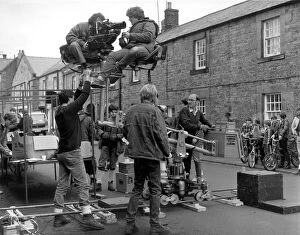 A film crew at work in Haydon Bridge, in Northumberland in 1984