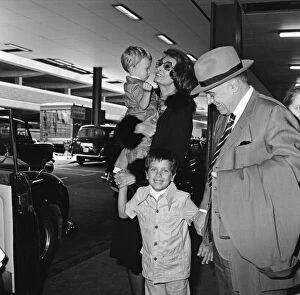 Images Dated 29th June 1974: Film producer Carlo Ponti arrives in London with his two sons Edward